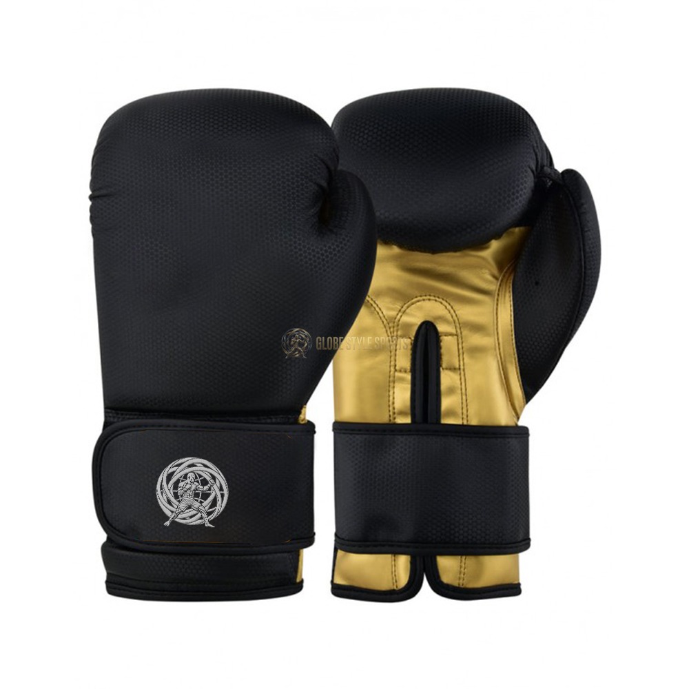 Carbon Matrix Velcro Training Boxing Gloves - Black & Gold